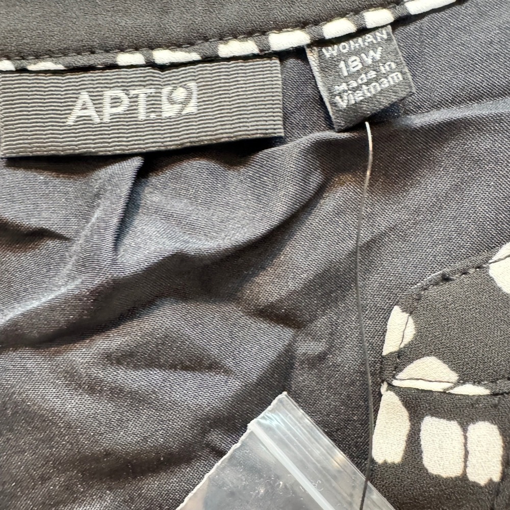 APT 9 Black‎ White Sleeveless Shift Dress Women 18W Office Church Summer New - Picture 6 of 8